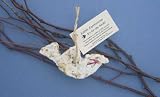 New Cast Paper Art Edible Ornament-Dove Set Of 6 Recycled Cotton Fiber Flowers No Mess Seeds