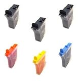 6 Brother Compatible (3 Black, 1 Cyan/Mag/Yell) Lc21 / Lc600 - Mfc 580, Mfc 590