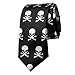 TopTie Unisex Black with Tiny White Skulls & Crossbones Skinny 2