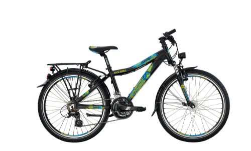 Bergamont Nugget 24" Kinderrad 21 Gang schwarz/lime grün/blau 2013 Gr.32