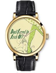 SPRAWL Aanalog Fashion Series Gold Ladies Watches of Genuine Black Leather Strap,Unique Wrist Watch for Women Girls Designed with angry