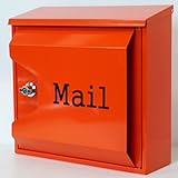 ポスト 郵便ポスト 郵便受け メールボックス壁掛けオレンジ色 ステンレスポストm044