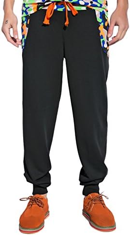 OUSHU Men's Fashion Spring Drawstring Loose Sweatpants Harem Sprots pants 3XL Black