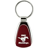 SMU Mustangs Silvertone Teardrop Keychain