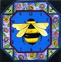 BumbleBee Apiary Beekeeping Bee Hive Art Wall Desk Clock Timepiece from Rock Paper Scissors artist Pamela Corwin