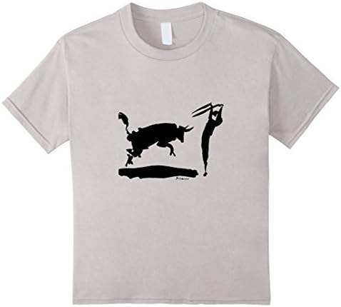 Kids Bull fight III paint by Pablo Picasso T-shirt 4 Silver