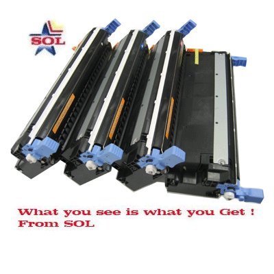 Set Of 4 Compatible Toner Cartridges: One Each Of C9730A Black, C9731A Cyan, C9732A Yellow and C9733A Magenta - For Use With HP Color LaserJet 5500 and 5550 Series Printers