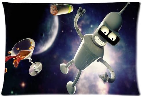 Custom Comedy Cartoon Futurama Bender Philip J Fry Ideas One Side Printed for 20x30 Inch Pillowcase (Style 01)