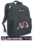 Alpha Gamma Delta Backpack Black Alpha Gamma for Travel or School Bags - BEST QUALITY Unique Gifts For Boys, Girls, Adults, College Students, Men or Ladies