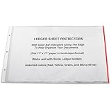 Stride - Sheet Protector, 11"x17", Multi Color Tabs, 60/BX, CL, Sold as 1 Box, STW 61400