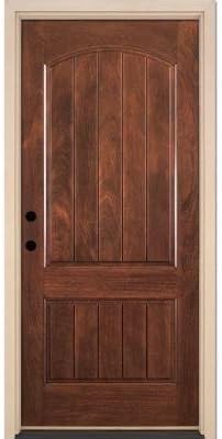 Feather River Doors 2-Panel Plank Chocolate Mahogany Fiberglass Entry Door