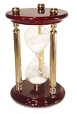 River City Clocks 7-Inch 15-Minute Sand Timer with High Gloss Wood & Brass Spindles