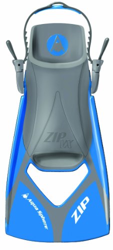 Aqua Sphere Zip VX Fitness Swim Fins, Blue/Grey, Large