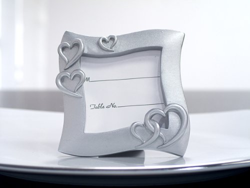 Silver Resin Placecard Frame w/Hearts Wedding Favors