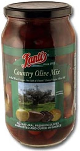 Greek Country Olives (Mixed), 1L jar