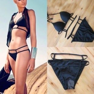 European and American big explosion milk sexy black bikini swimsuit Ms. Direct , color , m