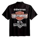 Harley-Davidson&reg; Men&rsquo;s Short-sleeve Oil Can Garage Shirt. Printed vintage style graphics on left chest and on back. 99049-09VM