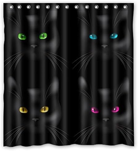 Friend Boat Window Curtain Custom Artistic hiny eyes black cats fashion with Measure Top Thermal Insulated Reflect Sunlights 1 Panel 52"x63"