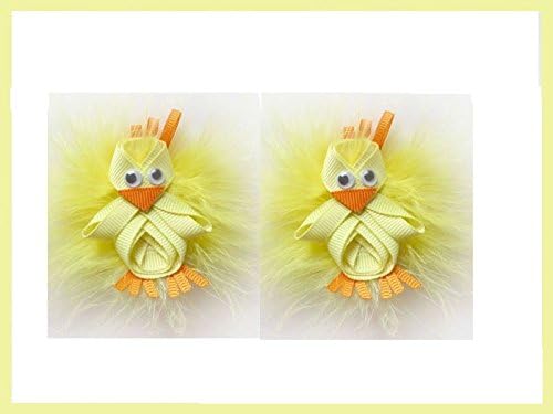 2pc Set Easter Chicky Hair Bow Clips