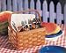 BASKET Bbq picnic UTENSIL CADDY flatware silverware NU
