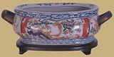 Beautiful Unique Best Quality Birthday Gift Idea - 17" Fine Ming Porcelain Foot Bath Planter - Imari