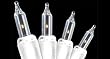 Set of 10 Battery Operated Clear Mini Christmas Lights - White Wire