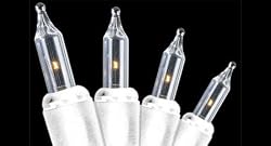 Set of 10 Battery Operated Clear Mini Christmas Lights - White Wire