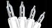 Set of 50 Clear Everglow Mini Christmas Lights - White Wire