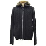 (ルイス シャブロン)LOUIS CHAVLON メンズ ニット セーター ファー付き ジャケット ケーブルニット(GRAY)