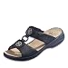 Rieker Pantoletten, Clogs Damen -Pantolette Annett aus Leder,  herausnehmbare Decksohle, PU-Sohle in Annett schwarz