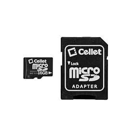 Cellet 16GB Micro SD Memory Card with SD Adapter