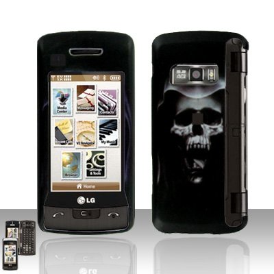 Phantom Skull Design Black Snap on Hard Cover Protector Faceplate Skin Case for Verizon LG Env Touch VX11000 + Belt Clip (Ship in Cardboard Box)