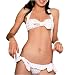 Skinny Dip 2 Piece Embroidered Eyelet Vintage Halter Tie Front Top and Tie Sides Bikini Bottom