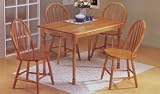 Kitchen & Housewares : Oak Finish 5 PIECE WOOD DINING SET - Table and 4 Chairs