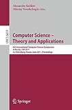 Computer science : theory and applications : 6th International Computer Science Symposium in Russia, CSR 2011, St. Petersburg, Russia, June 14-18, 2011 : proceedings