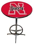 Nebraska Huskers College Pub Table w/Chrome Base & Footring