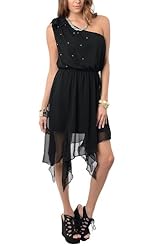 Strapless  Polyester  Dress With a Sash  and Ruffles