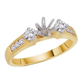 14K Yellow Gold 3/8 ct. Diamond Semi Mount Engagement Ring