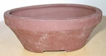 7" OVAL CERAMIC POT UNGLAZED FOR BONSAI, CACTUS, PLANTS