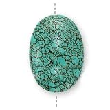 Large Turquoise Oval Pendant Bead 24 X 35mm (Stabilized)