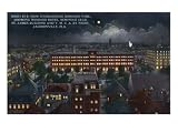 Jacksonville, Florida, Aerial View of Hemmin Park, Windsor Hotel, Seminole Club at Night Giclee Poster Print, 32x24