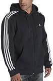 adidas Mens 3-Stripe Full-Zip Hoodie