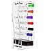 6 Slots Wall Mounted Clear Acrylic Whiteboard Dry Erase Marker & Eraser Holder Organizer Rack