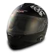 VCAN Blinc 136 Gloss Black Small Full Face Helmet with Ace of Spades Graphics