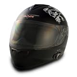 VCAN Blinc 136 Gloss Black Small Full Face Helmet with Ace of Spades Graphics