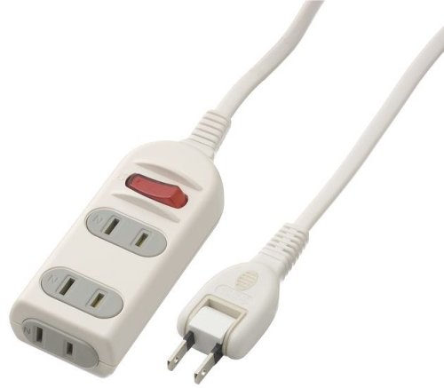 ヤザワ 耐トラシャッター集中スイッチ付3個口2m SHW1523WH