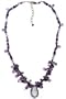 14k Gold Filled Light and Dark Amethyst Cluster Necklace, 16-18"