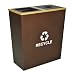 Ex-Cell Kaiser RC-MTR-2 HCPR Metro Collection Steel Two Stream Tapered Indoor Recycling Receptacle, 18 Gallon Liner Capacity, 28" Length x 14" Width x 31" Height, Hammered Copper