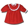 Red Polyester Fleece Nightgown with Lace Collar, Cuffs for Infants