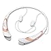 Rymemo 2016 Newest Universal Wireless Bluetooth 4.1 Music Stereo Sports/Running & Gym/Exercise Headset Headphones w/Microphone Vibration Neckband Style for Cellphone,Rose Gold-White